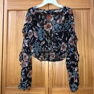 Open flowered crop top